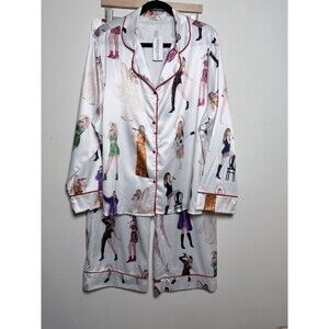 SheShow Taylor Swift Eras Tour Satin Pajama Set White XLarge NWT
